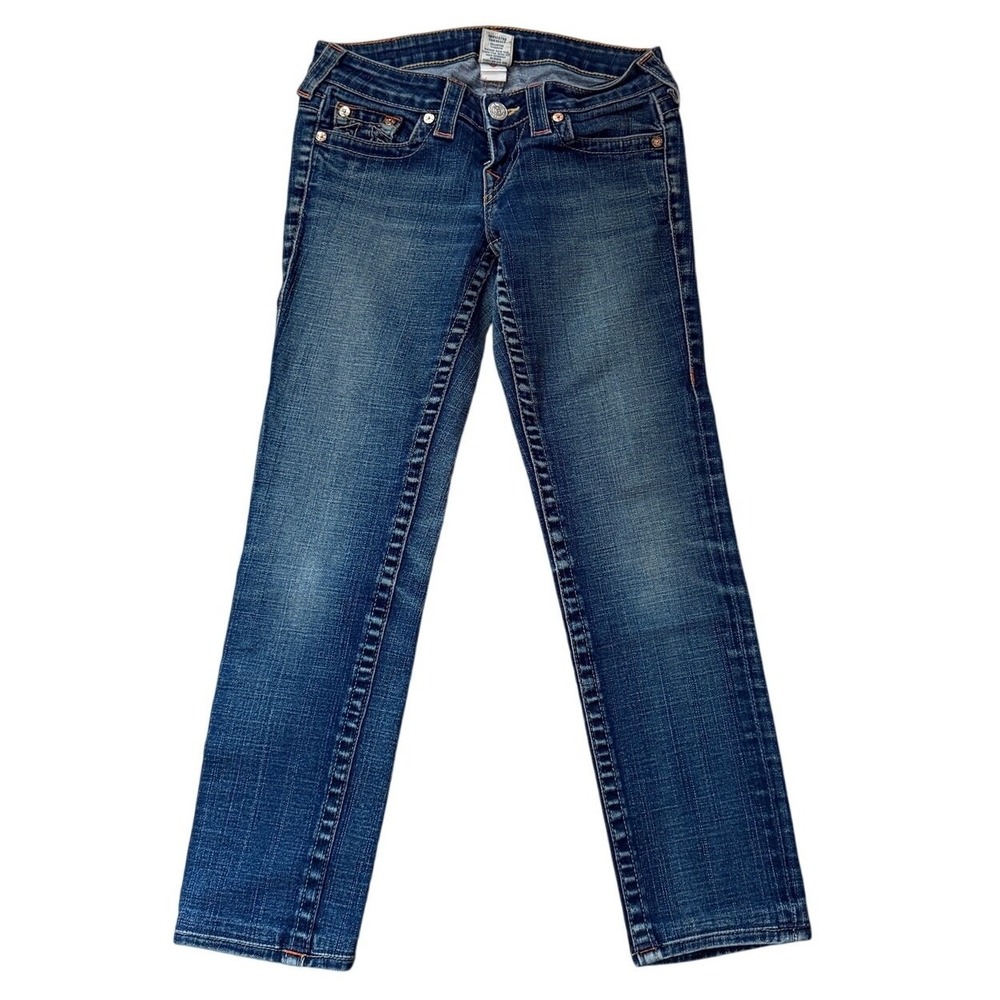 True Religion Stella Low Rise Skinny Jeans Medium Wash Blue Size 26 Made in USA - Picture 2 of 7